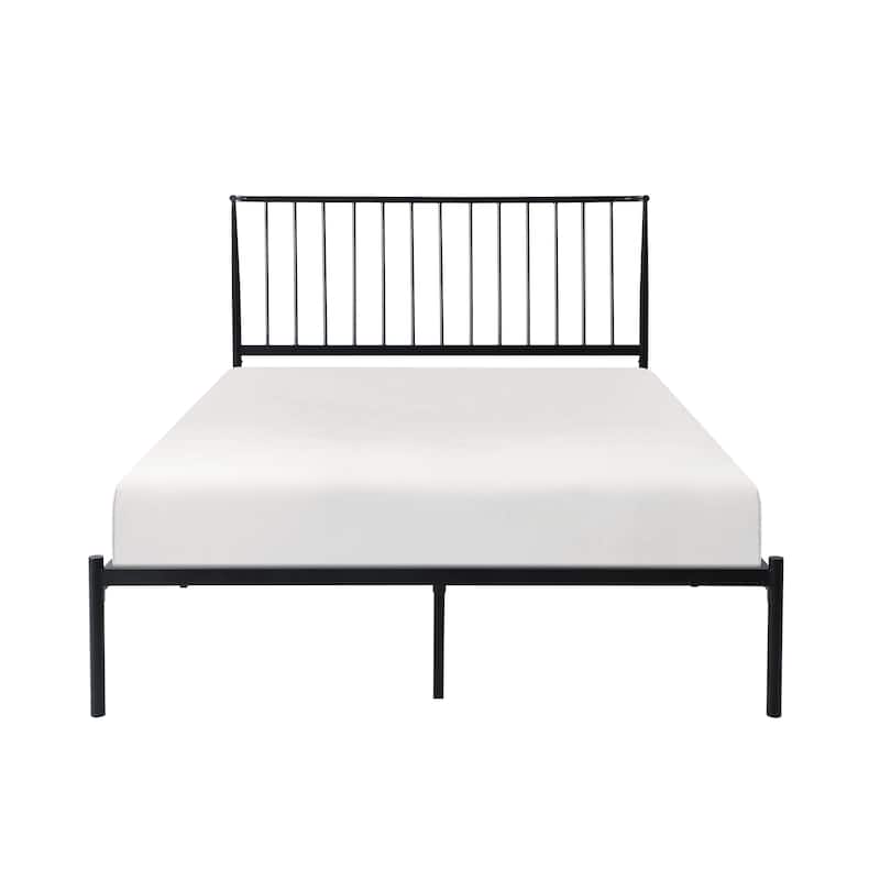 Bliss Metal Platform Bed with Curved Metal Headboard by iQ Modern