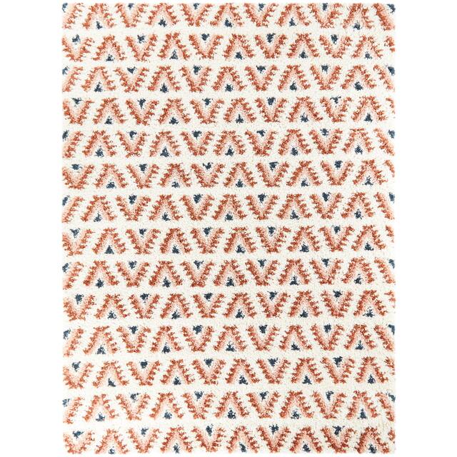 Hadley Geometric Moroccan Shag Berber Area Rug