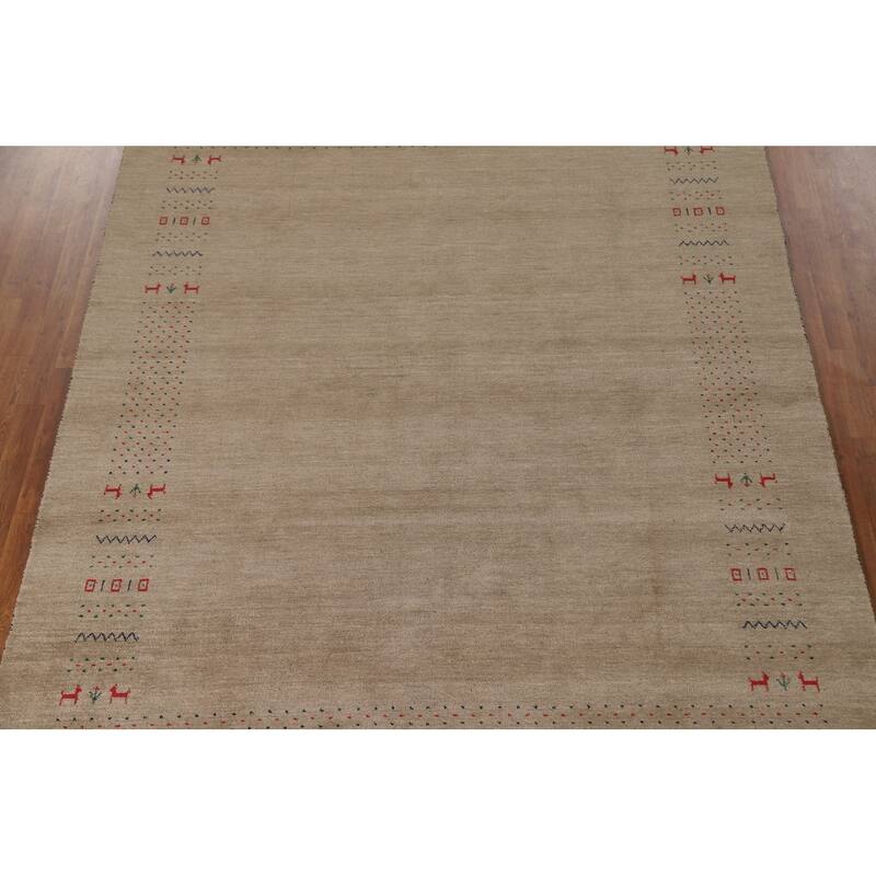 Gabbeh Indian Area Rug Handmade Wool Carpet - 7'9"x 9'10"