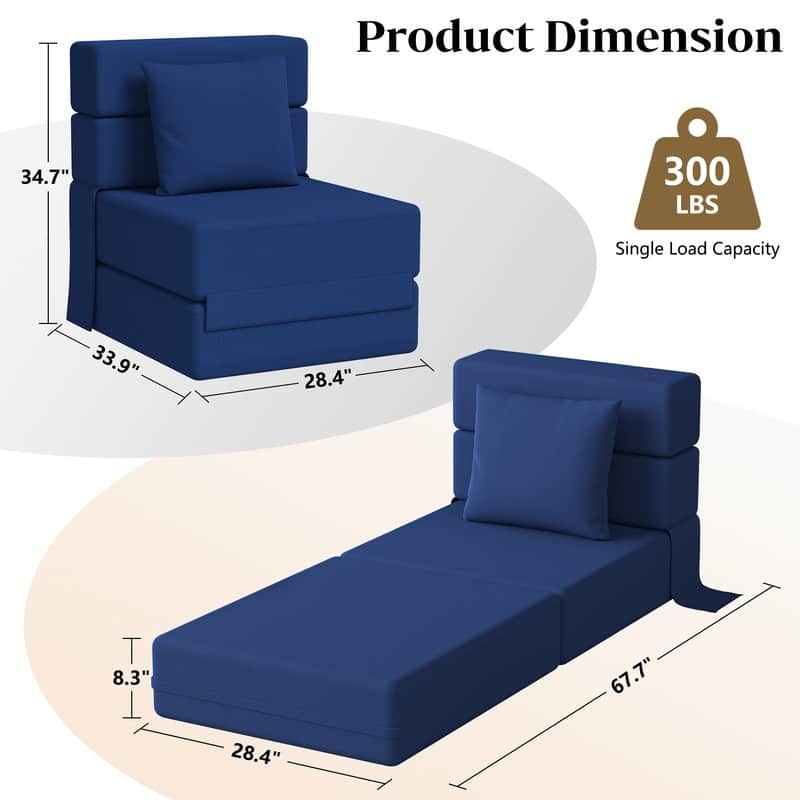 Corduroy Compression Convertible Folding Sectional Sofas (Set of 2)