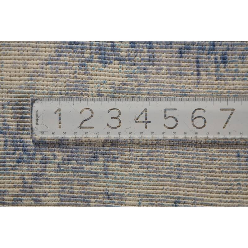 Abstract Indian Rug Hand-Knotted Multi-Color Wool Carpet - 8'11"x 11'11"