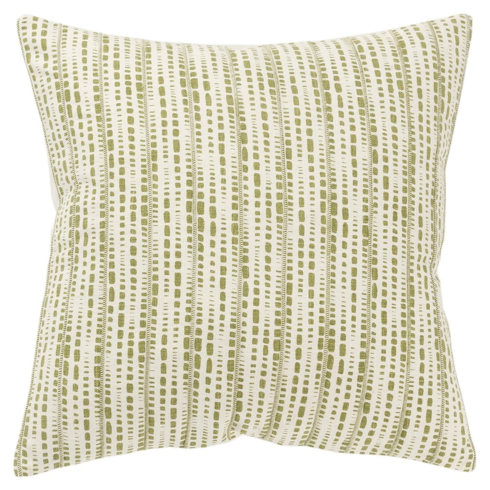 Rizzy Home Transitional Ivory Poly Filled Decorative Pillow 20" x 20"