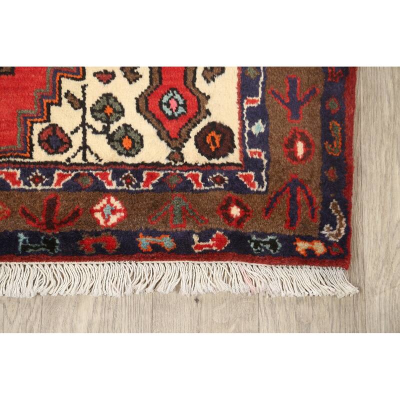 Geometric Hamedan Persian Area Rug Wool Hand-knotted Office Carpet - 3'2" x 5'2"