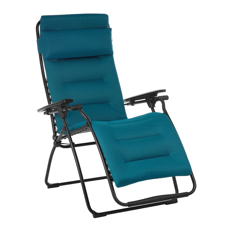 Outdoor Zero Gravity Chair Steel Frame with Removable Cushion - 25.5-Inches - Blue
