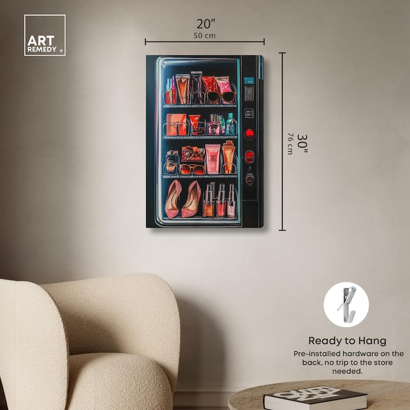 Fashion Vending Machine Canvas by Art Remedy, Gallery Wrapped