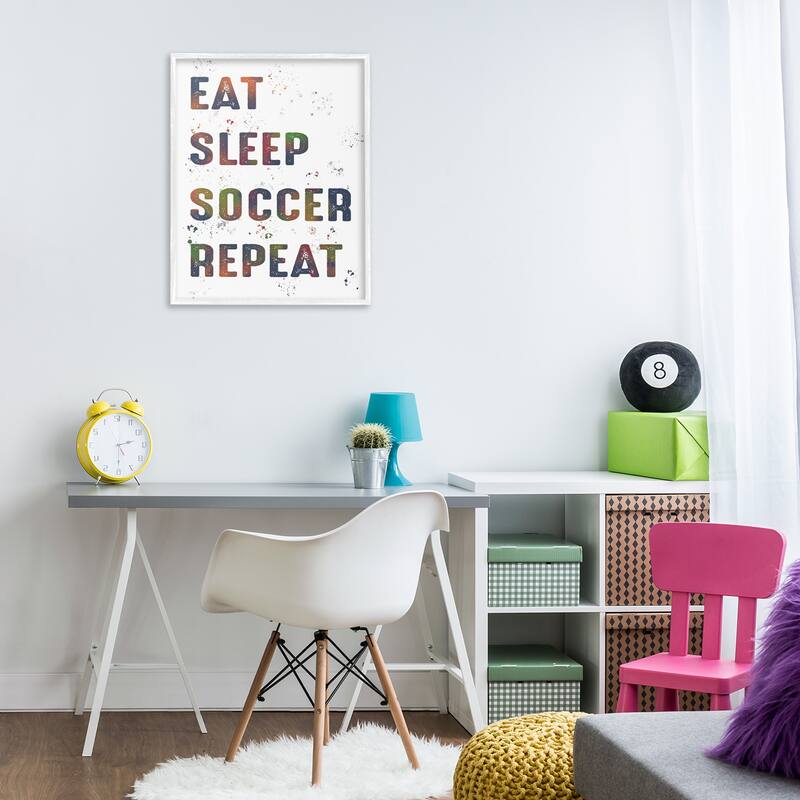Stupell Eat Sleep Soccer Repeat Framed Giclee Art Design By Marcus Prime