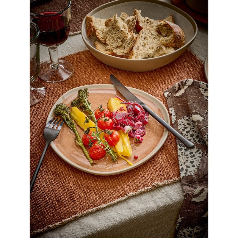 Handwoven Cotton Rectangular Placemat - 19.5" - Brick Red
