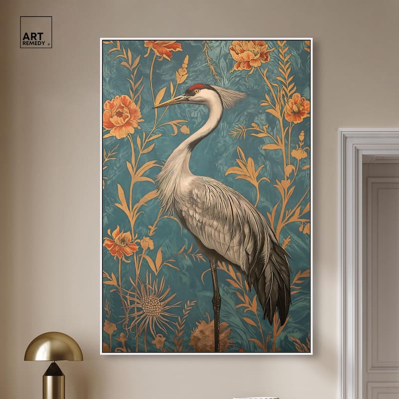 Graceful Grus Gaze Canvas by Art Remedy