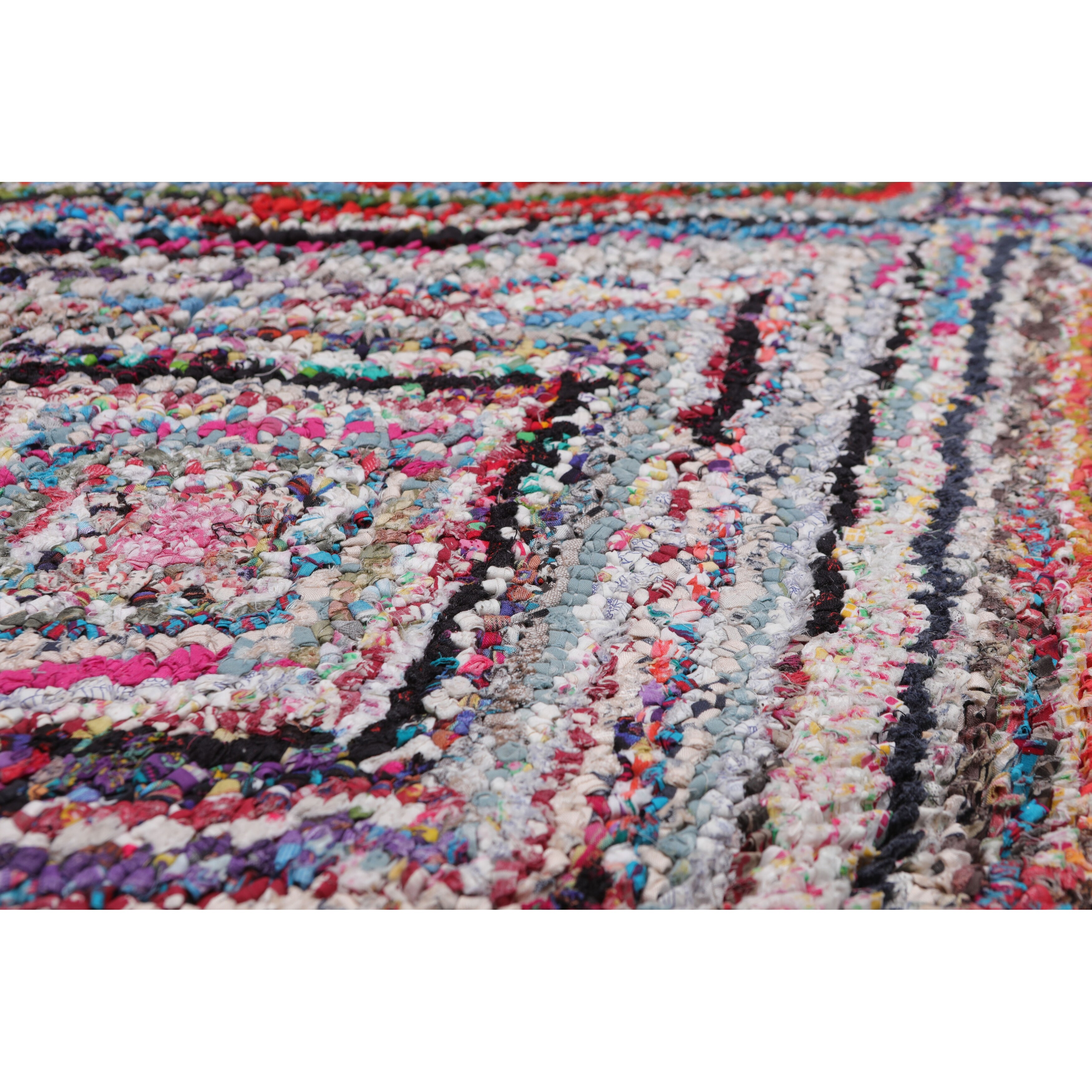 5'x8' Hand Tufted Cotton Zig Zag Medley Multi Color Cotton Area Rug Oriental Area Rug Multi Color, Color - 5' x 8'