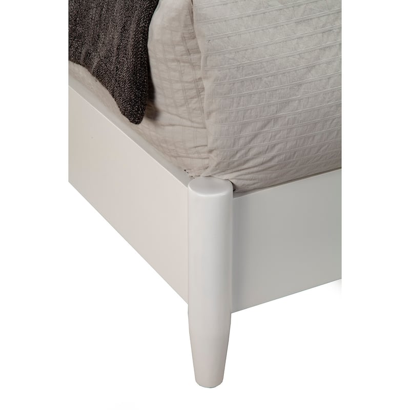 California King Bed with Headboard - Handmade Wooden Platform Bed Frame, White Finish, 90"L x 76.5"W