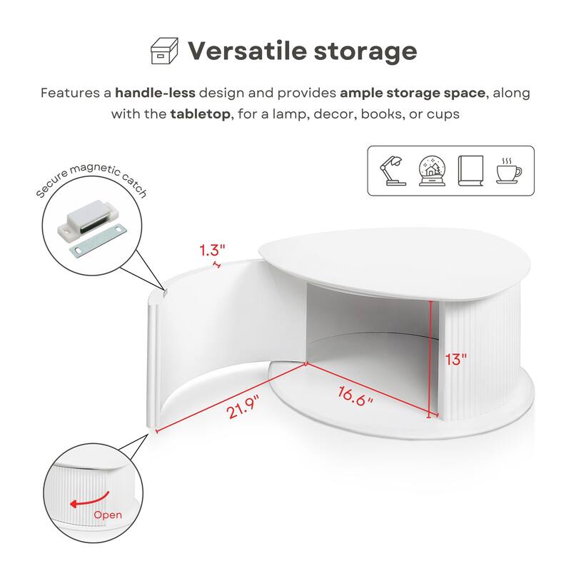 Furniture of America Astra Modern 3-Piece Glossy White Triangle Storage Coffee Table Set