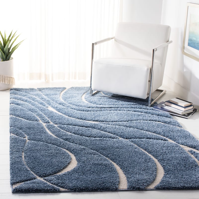 SAFAVIEH Florida Shag Sigtraud Abstract Waves 1.2-inch Thick Rug