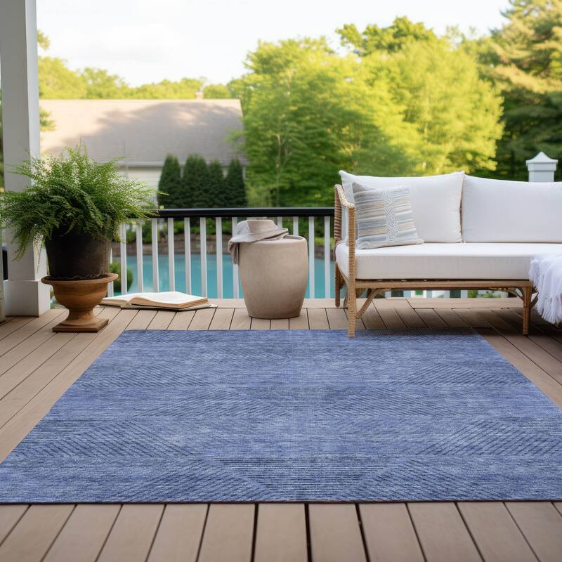 Machine Washable Indoor/ Outdoor Chantille Contemporary Prism Rug