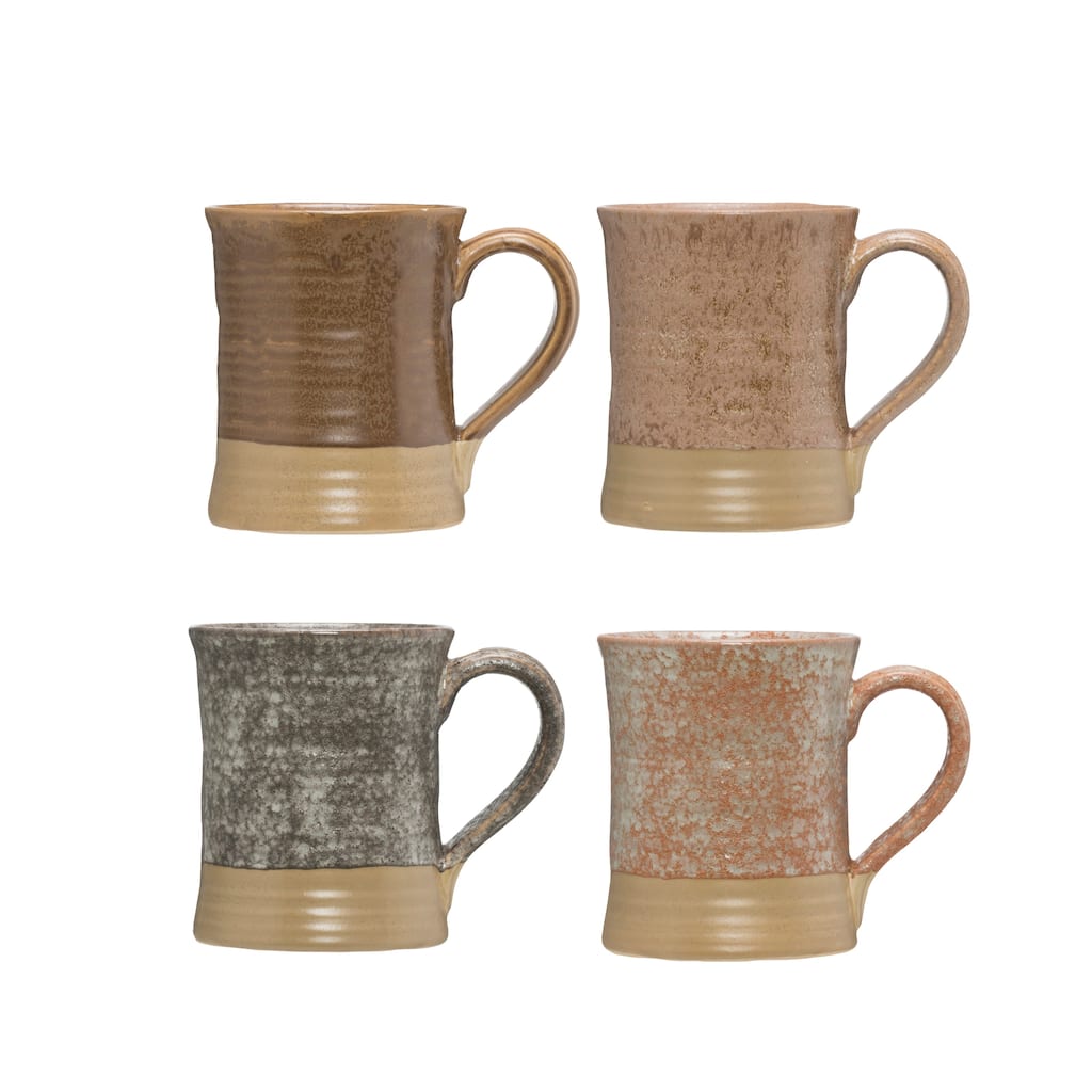 Stoneware Mug with Reactive Glaze Finish (Set of 4 Colors/Each one will vary)