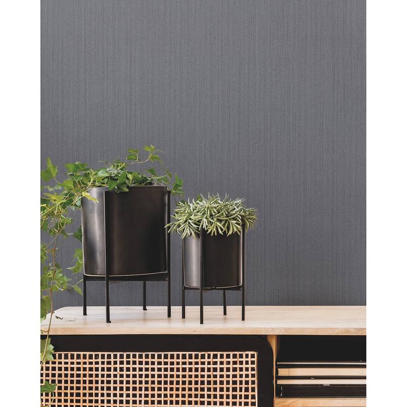 Warner Warren Blue Striated Wallpaper