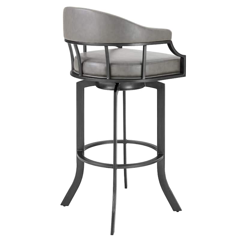 Pharaoh Grey Faux Leather Counter or Bar Height Swivel Stool