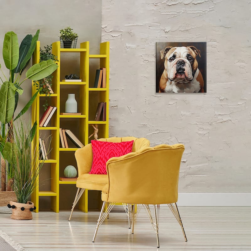 Stupell Stoic Bulldog Portrait Canvas Wall Art Design By Tom Crehan