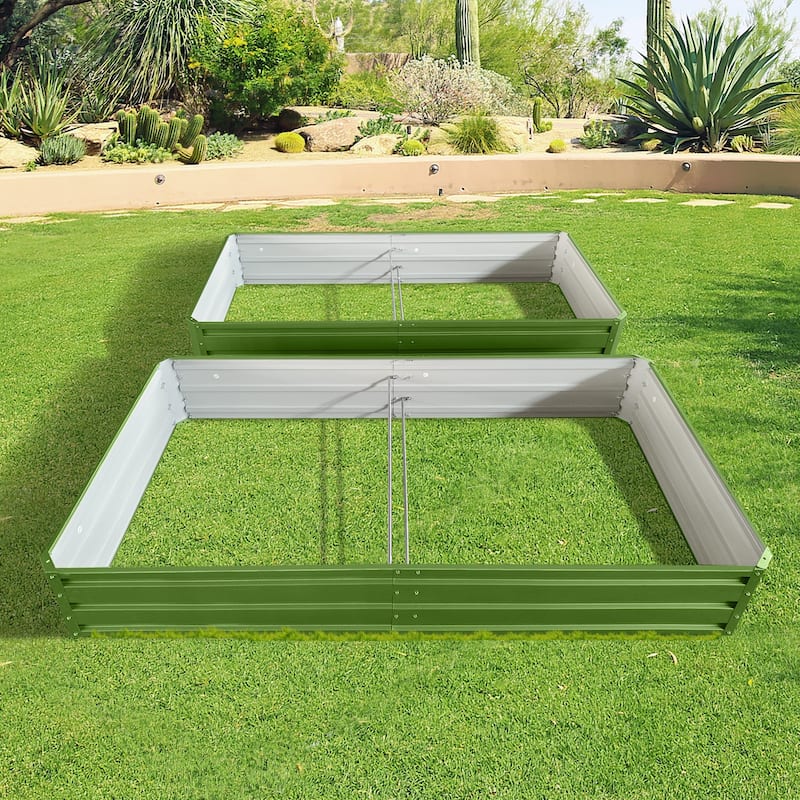 6 x 3 x 1 ft (2 pack) Metal Garden Bed,Outdoor Planter Box Metal Patio Kit Planting Bed for Vegetables Flowers Herb