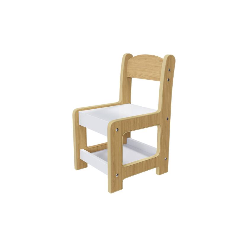 3-in-1 Kids Activity Table Set with Chairs Dual-Sided Whiteboard and Chalkboard for Play - Table-23.62”L x 23.62”W x 18.9”H