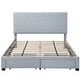preview thumbnail 13 of 14, Honeycomb Modern Grey Velvet Headboard Storage Guest Bed by Furniture of America
