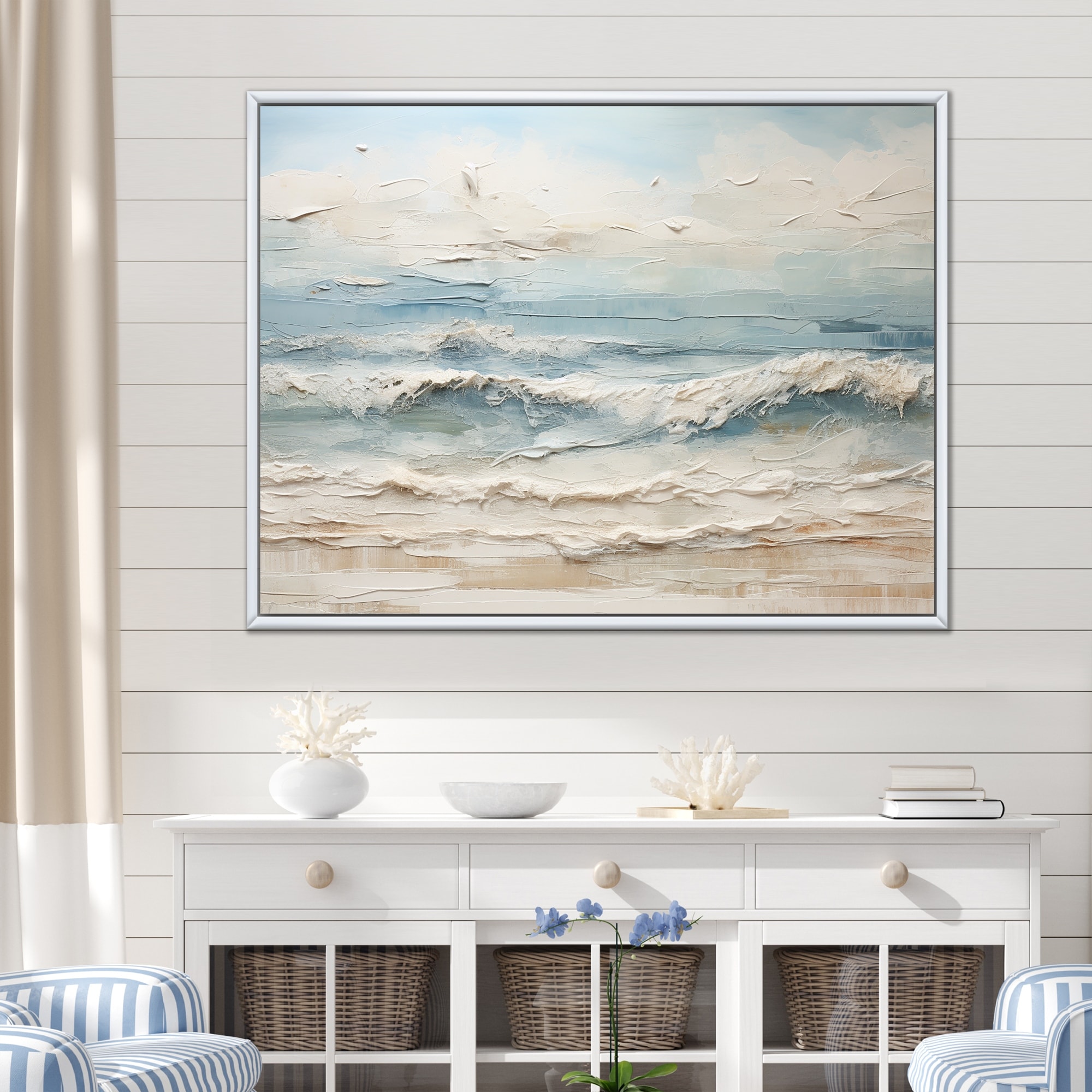 designart-beige-and-blue-coastal-beach-paint-beach-framed-wall-art-prints-bed-bath-beyond-40116854
