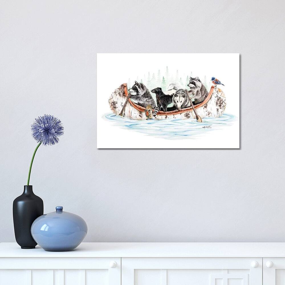 iCanvas "Critter Canoe" by Holly Simental Canvas Print