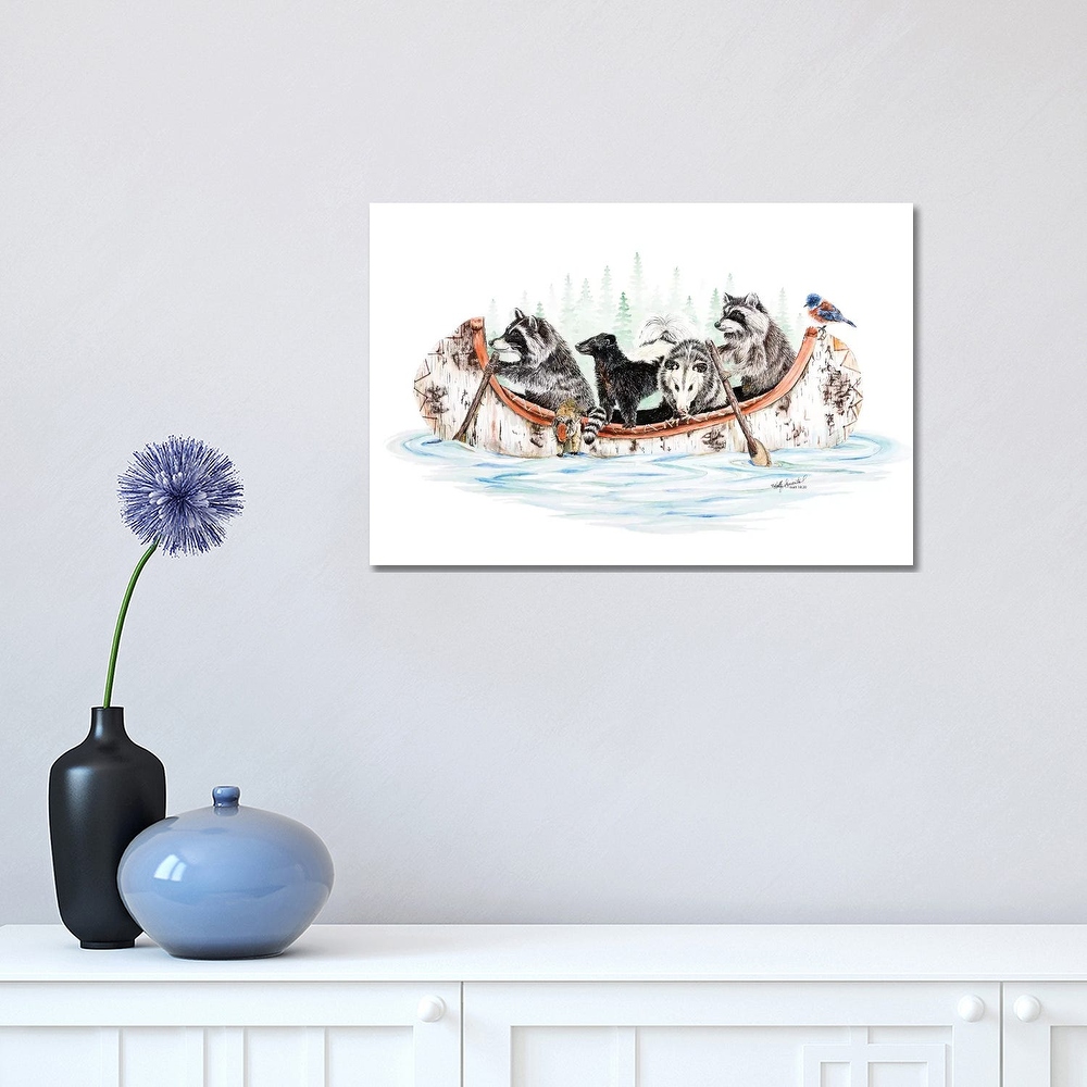 iCanvas "Critter Canoe" by Holly Simental Canvas Print
