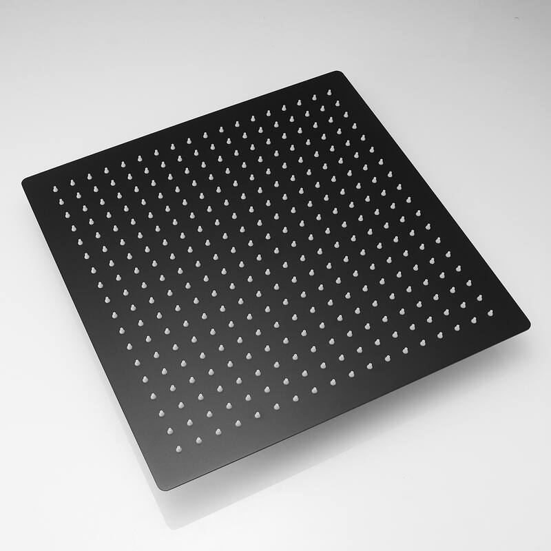 Solid Square Rainfall Shower Head in Black