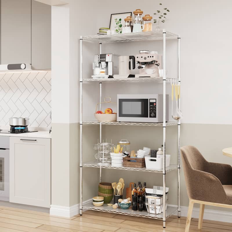 5 Tier metal storage rack with lining