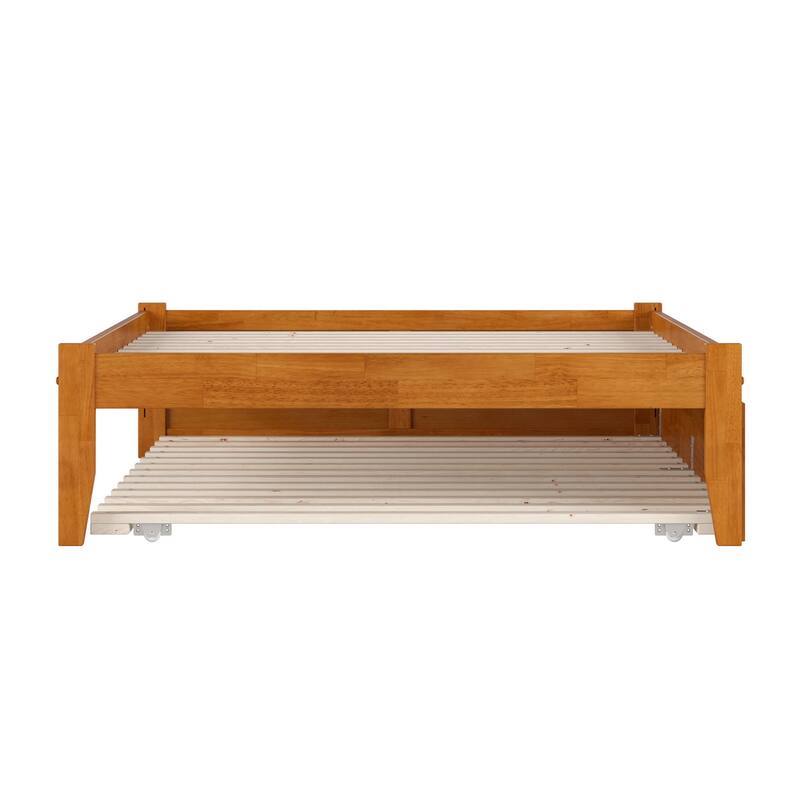AFI Concord Full Platform Bed with Footboard & Full Trundle