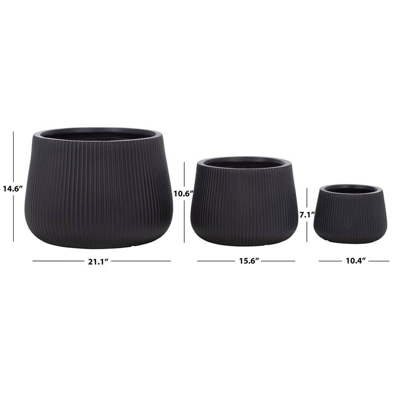 SAFAVIEH Outdoor Living Sara Planter Pot (Set of 3) - 21"W x 21"D x 15"H