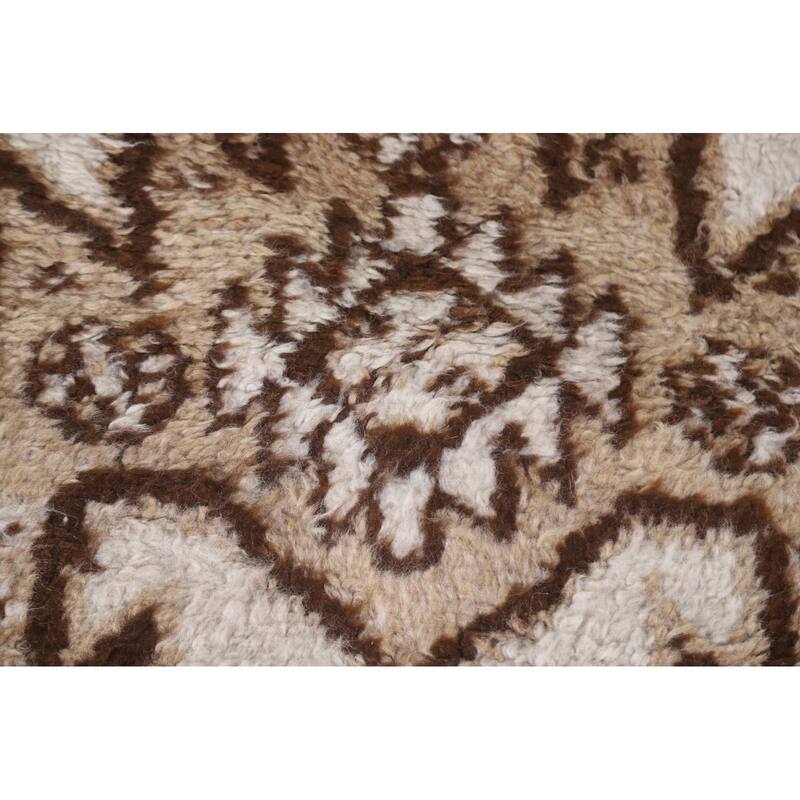 Tribal Anatolian Turkish Runner Rug Handmade Beige Wool Carpet - 3'6"x 11'9"
