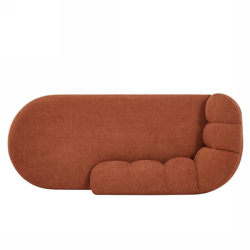 Christopher Knight Home - Modern Curved Upholstered Sofa with Sculptural Bubble Back