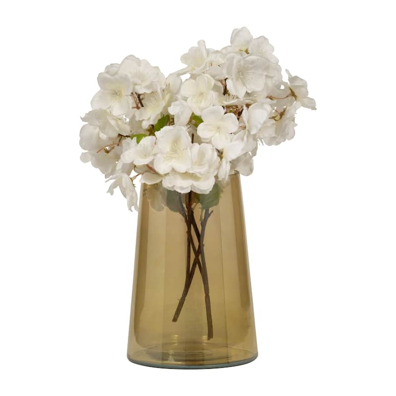 Sagebrook Home Glass, Luster Vase, Gold, Cylinder, Solid Color
