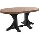 preview thumbnail 4 of 82, Poly Lumber Round Dining Table Set with Island Chairs Counter Height - Antique Mahogany Woodgrain & Black
