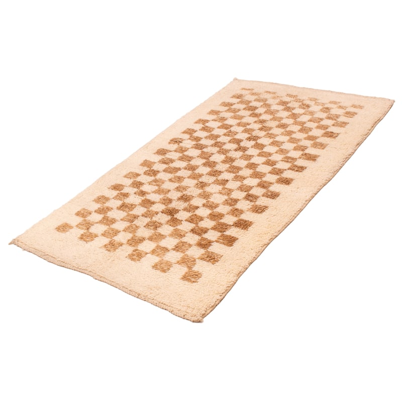 ECARPETGALLERY Hand-knotted Beni Ourain Cream Wool Rug - 5'0 x 8'3