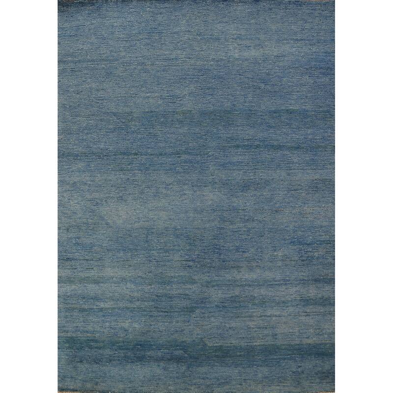 Blue Modern Gabbeh Oriental Rug Handmade Wool Carpet - 4'9" x 6'8"