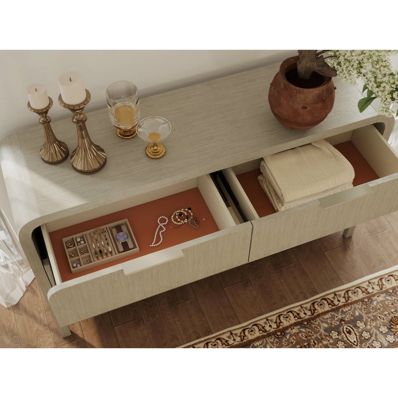 Roundhill Furniture Tavari Contemporary 6-Drawer Wood Dresser, Light Gray