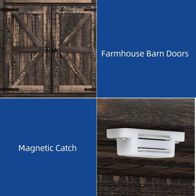 Moasis 64" Farmhouse Tall Kitchen Pantry Storage Cabinet with 2 Drawers & Doors