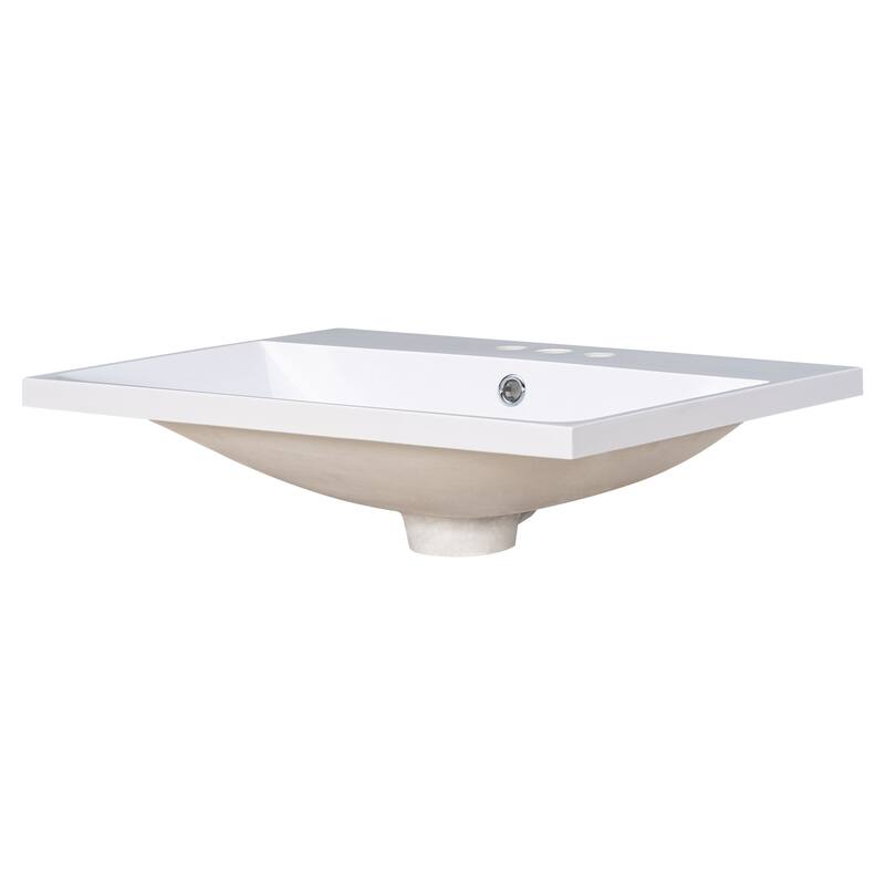 GDFStudio - Ethan Montgomery 24-Inch Single Bathroom Vanity Top with Integrated Ceramic Basin - 24"