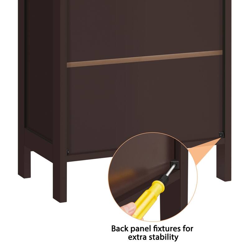 Yaheetech 5-Tier Wooden Bathroom Floor Cabinet with Adjustable Shelf