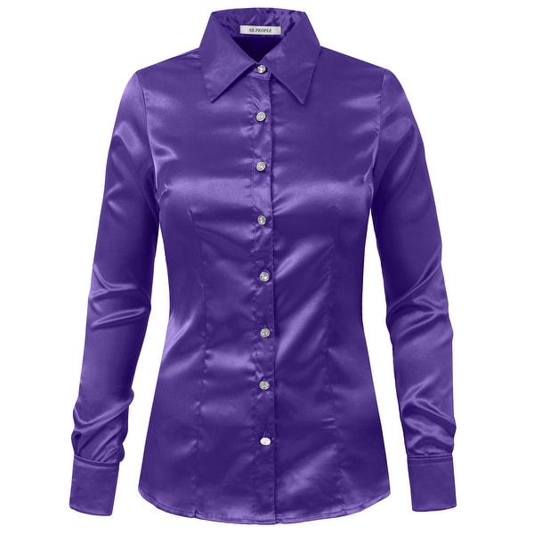satin blouse button down