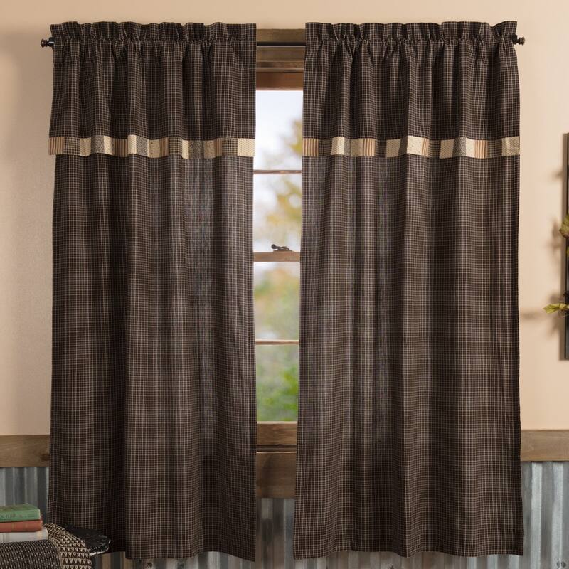 Kettle Grove Short Panel with Attached Valance Block Border Set of 2 - Short Panel 63x36