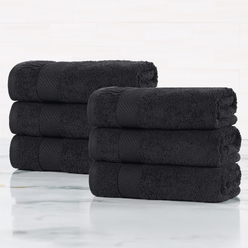 Superior Luxury Solid Highly Absorbent Egyptian Cotton Hand Towel - (Set of 6)
