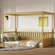 preview thumbnail 8 of 26, Children's Style Drop-down Roof Bed,Wooden Montessori Floor Bed