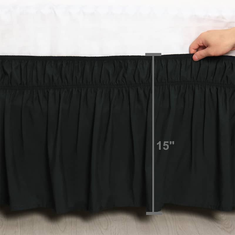 Bed Skirt Polyester Elastic Wrap Around Dust Ruffle
