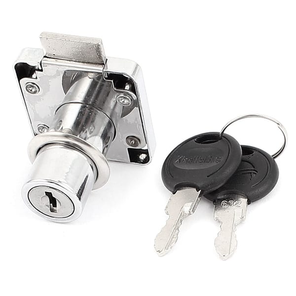 Deadbolt Drawer Home Cabinet Door Locks with keys Deadbolt Cylinder Latch  Silver Tone 