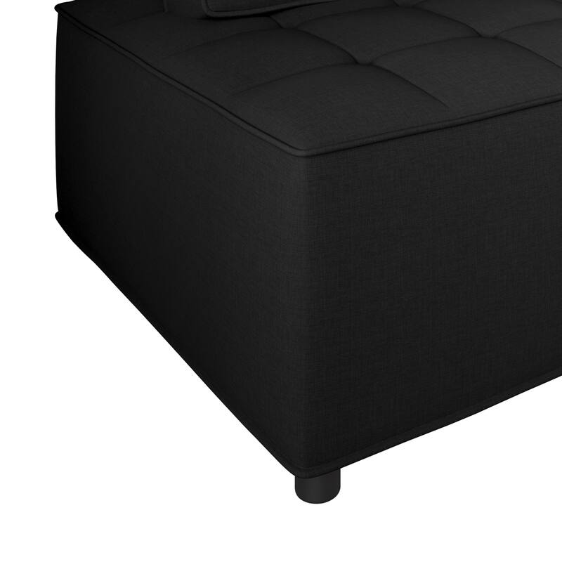 Clayfell Lancy Linen Tufted Square Accent Chair