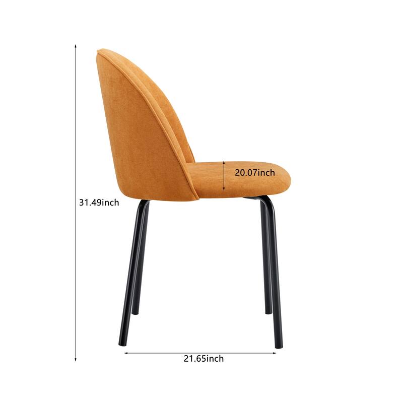 Modern Chair 2-Piece Set with Soft Seat and Comfortable Backrest，Powder-Coated Stainless Steel Frame