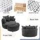 preview thumbnail 25 of 57, Roomfitters Modern 360° Swivel Barrel Chair with Hidden Storage Ottoman, Chenille Upholstery and Four Pillows